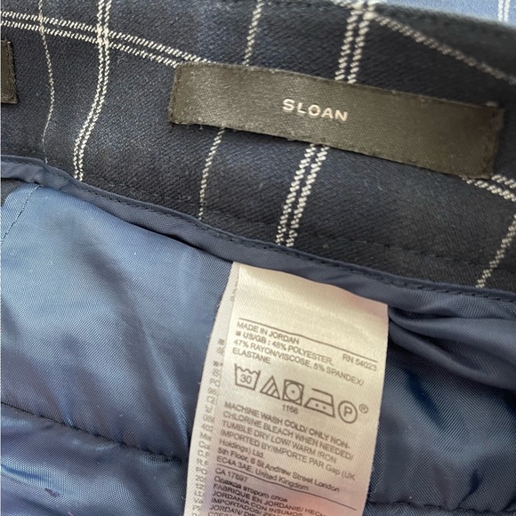 Banana Republic Sloan Fit Navy Plaid Ankle Pant - Picture 7 of 8